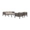 Armen Living Cuffay 4 Piece Outdoor Patio Furniture Set in Brown Aluminum and Rope with Cushions 840254332430 - alternate 1